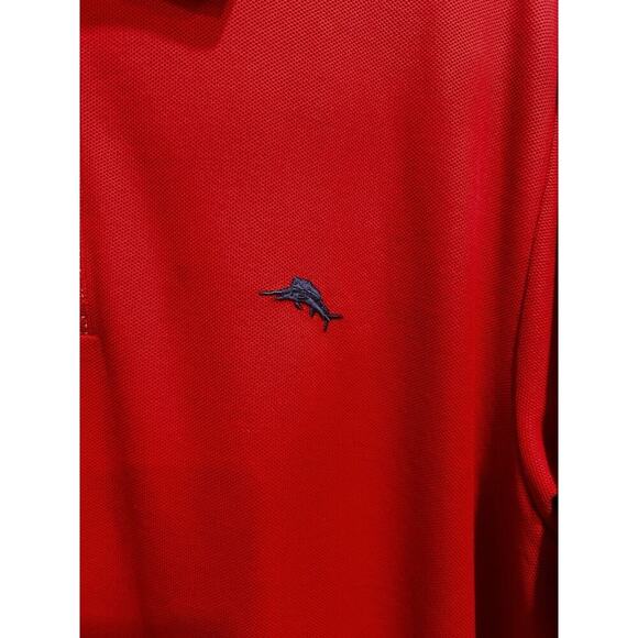 Men’s Tommy Bahama Large Island Zone Polo Shirt Mesh Supima Cotton Red - Picture 4 of 10